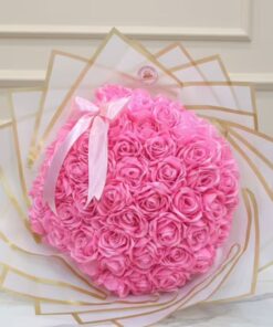 Blushing Elegance Satin Rose Bouquet