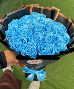 Elegant Blue Satin Bouquet